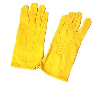 Clown Bright Yellow Wrist Length  Seamed Adult Gloves NOS Vtg 90's